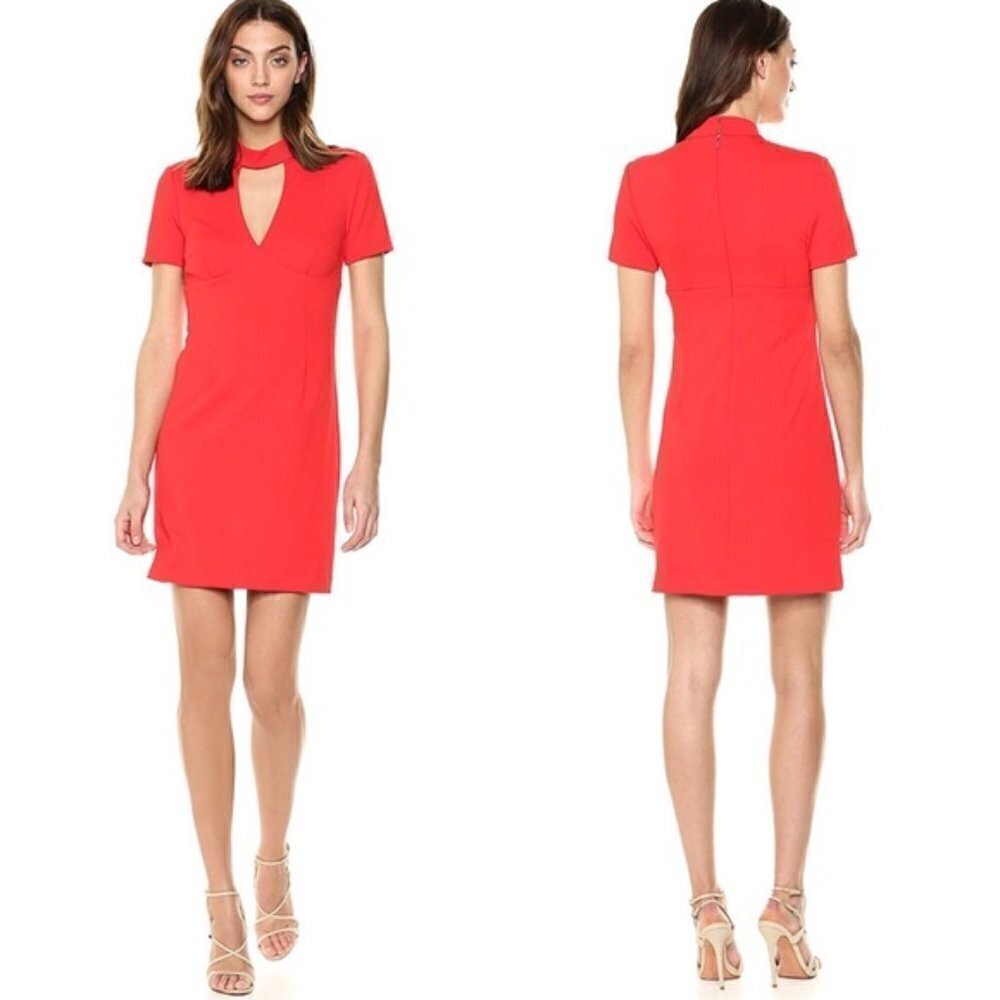 Trina Turk Camari Choker Collar Jacquard Dress